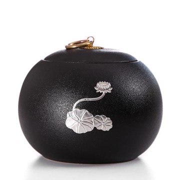 茶葉罐黑陶瓷密封罐子功夫茶具茶道配件醒茶罐小號茶缸儲物罐日式