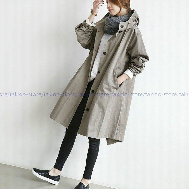 春 トレンチ レディース 春アウター ロング丈 上着 スプリング フード付き ジャケット 通勤 カジュアル 春服 通販 Lineポイント最大get Lineショッピング
