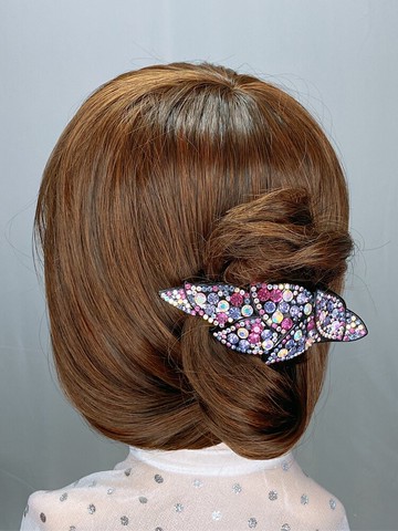 韓式水鉆鴨嘴夾發卡優雅氣質少女盤發發夾后腦勺頂夾復古馬尾抓夾