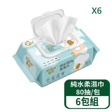 【喜多】純水柔濕巾 80抽/包 6包組