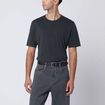 Black washed cotton T-shirt