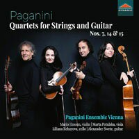 帕格尼尼：弦樂與吉他四重奏２，作品第7、14、15號 Paganini: Quartets for Strings and Guitar Nos. 7, 14 & 15 (CD)【Dynamic】