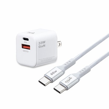 E-books B91 33W GaN氮化鎵+ 60W C to C 鋁製快充傳輸組