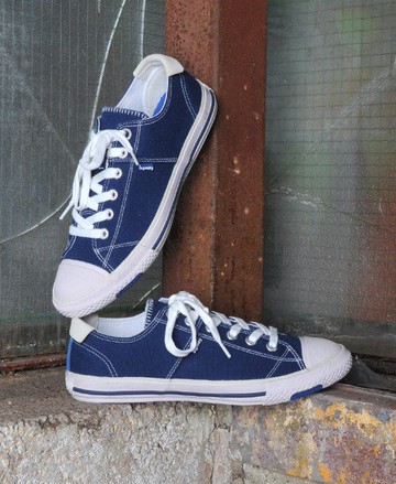 Superdry Women's Women's Super Series Lo Top Blue / Dark Navy/dusky Pink Sole - Size: 8 Size: 10