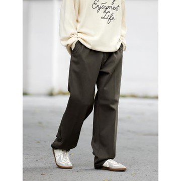 PSO Brand男裝女裝445克抓絨直筒寬松休閑西裝長褲秋冬垂墜感保暖