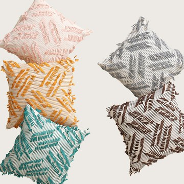 『百貨屋二號』簡約風客廳沙發靠墊套斜紋布條系列床頭靠枕布藝家居抱枕套