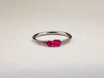 Peninsula 緋光雙心 天然紅寶石 14K金戒指【美麗華專櫃】