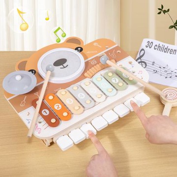 寶寶兒童初學多功能架子鼓小鋼琴敲鼓音樂響板樂器玩具男孩子女孩