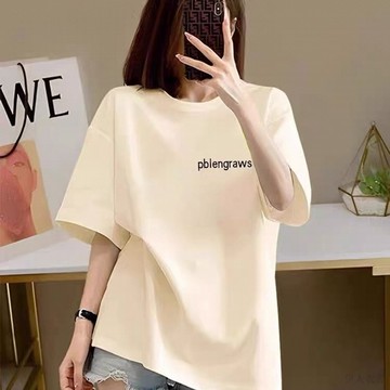 伊人衣舍 大尺碼女裝 短袖上衣 中長款 短袖T恤 純棉 寬鬆上衣短袖 oversize 顯瘦上衣 大碼女裝 長版上衣