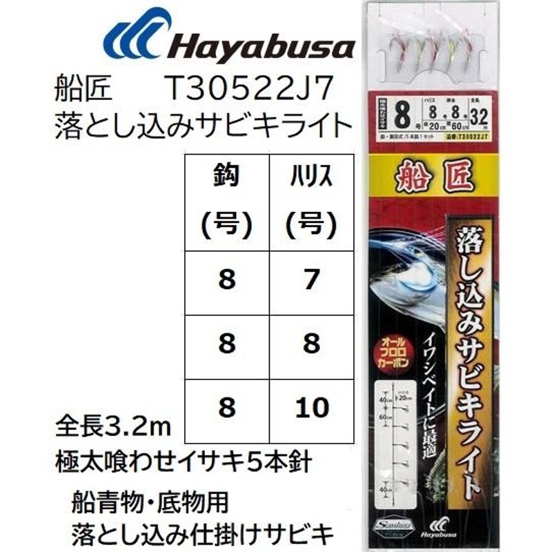 喰わせサビキ 白フラッシャーM号 ハリス18号10枚セット 日本製まるふじ