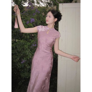 Haze禾枝 新中式復古立領年輕款改良絕美少女旗袍連衣裙