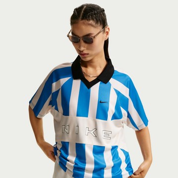 NIKE AS W NSW STREET OS SS STRP JSY 女短袖 藍白-IO0914435