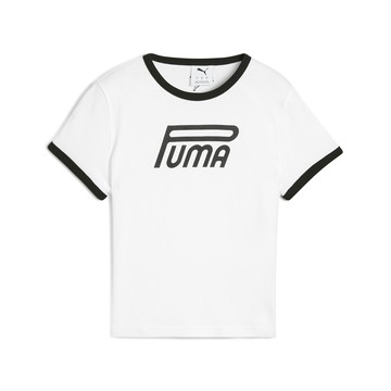 [ACS] Puma 上衣 Future Archive Graphic Slim 女款 白 合身 短袖 歐規 王淨同款 632122-02