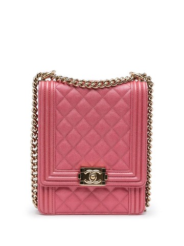 CHANEL Pre-Owned - North South Boy shoulder bag - women - Lambskin - One Size - Pink