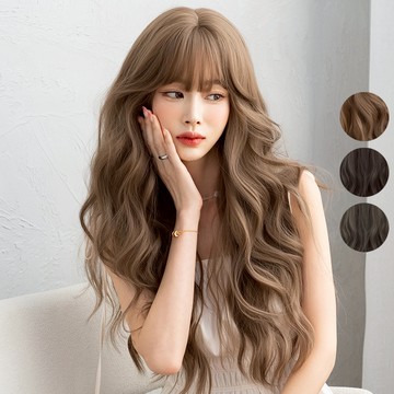 [台灣出貨附發票] 整頂假髮 假髮 空氣劉海 假髮女 wig 假发 假髮女整頂 長捲假髮 大波浪假髮 女生假髮 假頭髮