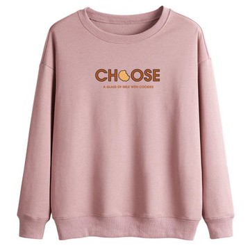 衛衣女春秋薄款ins潮韓版寬松簡約百搭長袖粉色無帽上衣2025新款