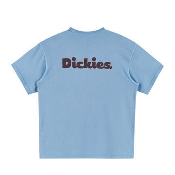 Dickies男女款冰湖藍重磅純棉背部大Logo印花設計休閒短袖T恤|DK0A88F9K66