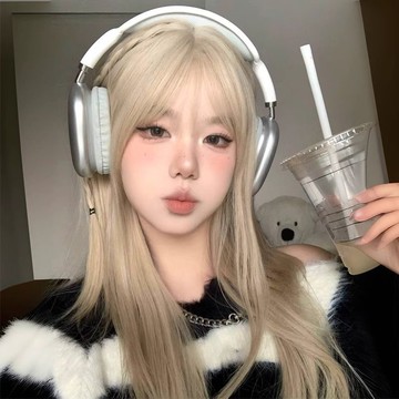 【KEKE】白金色假髮女 長髮 時尚自然 淺色 全頭套日常仿真髮全真人髮全頭套式