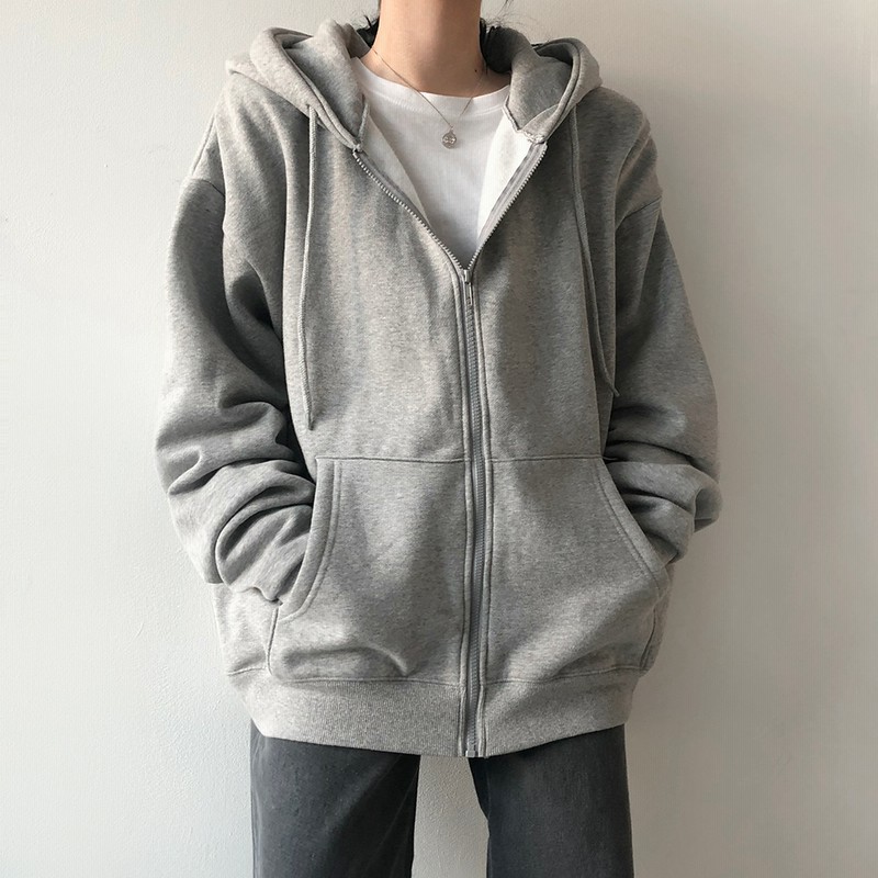Beidelli 韓国no 1女性のファッション 5color クオリティ大当たり 基本アイテム ベーシック 裏起毛ビッグフード無地 ジップアップパーカー 韓国ファッション 通販 Lineポイント最大1 0 Get Lineショッピング