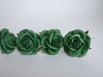 紙花，DIY，20 件，中心裝飾品小玫瑰，尺寸 4.5 厘米，綠色。
