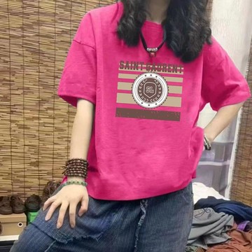 台灣现貨100%純棉 寬鬆上衣 情侶短袖 印花 男女情侶上衣 短袖 T 恤女 美式上衣 夏季上衣 短袖上衣 寬鬆 T 恤