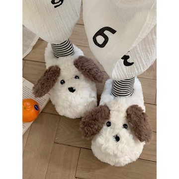 時尚家用舒適情侶毛絨鞋冬季學生卡通保暖軟底男女棉拖鞋月子鞋潮