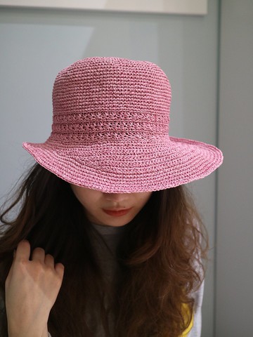 hat for woman手工鉤針草帽遮陽帽拉菲亞草帽婦女帽母親節禮物