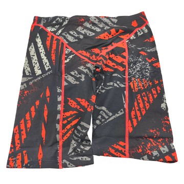 MAD WAVE 男性長版泳褲 100%聚酯纖維  L  黑色 + 紅色 + 灰色