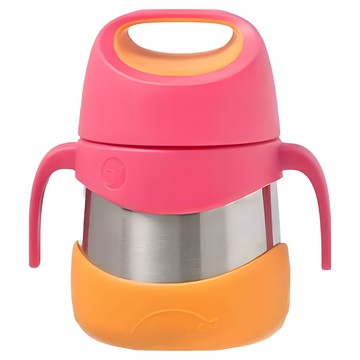 b.box 不鏽鋼燜燒罐 雙層不鏽鋼 易於握持手柄  草莓粉  335ml  1個