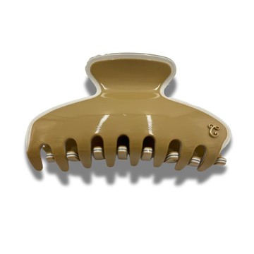 Complex Biz 典雅高貴 鯊魚夾 抓夾 白邊 奶茶色