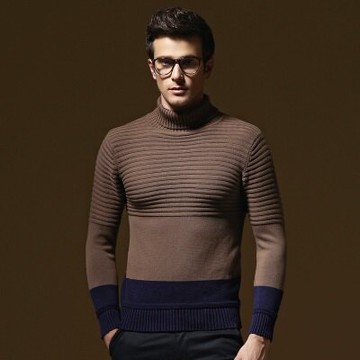 針織毛衣長袖針織衫-復古撞色素面造型男上衣73ik44【獨家進口】【米蘭精品】