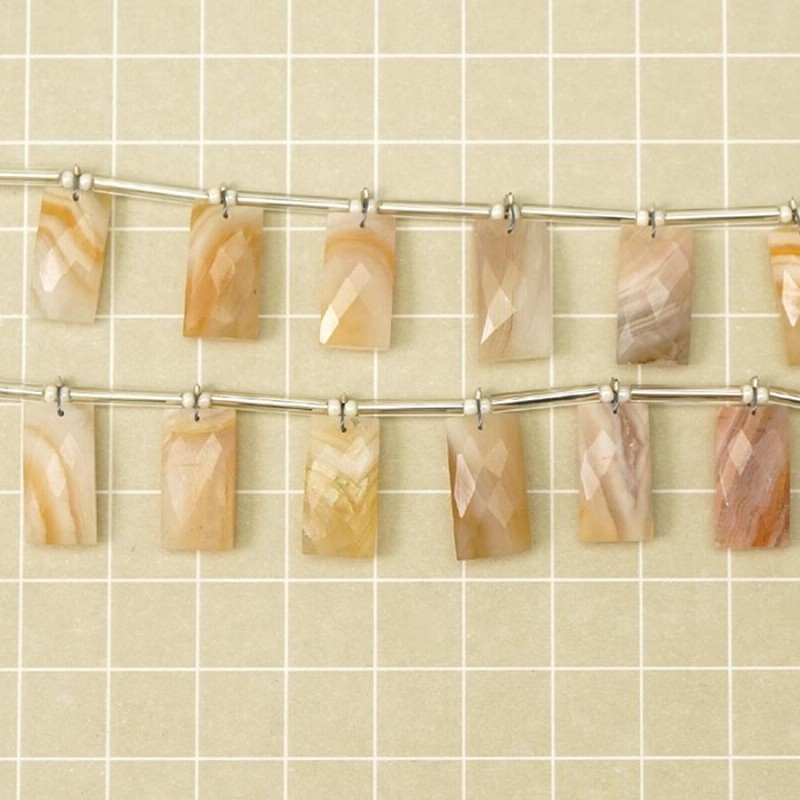 クレイジーレースアゲート 12×8×6-11×7×5mm ダイヤファセット ビーズ バラ売り 縞模様 アースカラー 1粒売り 天然石 カットビーズ 粒 バラ 石 珠 手芸 手作り 自作 ハンドメイド アクセサリー パーツ 材料 素材