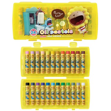 SIMBALION 雄獅 BLOP-24 奶油獅 大支粉蠟筆 24色 塑盒