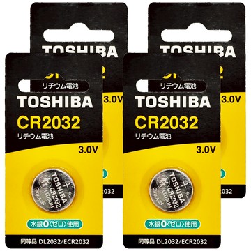 TOSHIBA 東芝 台灣公司貨 鈕扣電池 CR2032  4個  1入