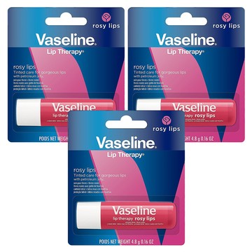 Vaseline 凡士林護唇膏 高效潤澤 修護唇部肌膚 重現光澤  玫瑰潤色  4.8g  3支