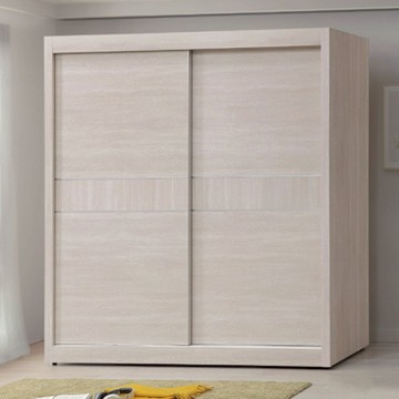 文創集 凱威7尺推門衣櫃(內含側拉穿衣鏡)-210x61x200cm免組