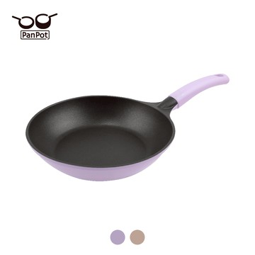 【日本PanPot】京都鍋系列 24CM 平底鍋（無蓋／可電磁爐）(紫藤色/奶茶色)