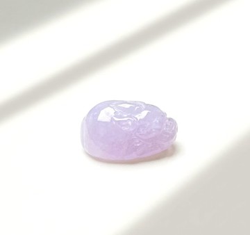 【招財神獸】冰種紫羅蘭翡翠貔貅 | 戒面 | 天然緬甸翡翠 | 送禮