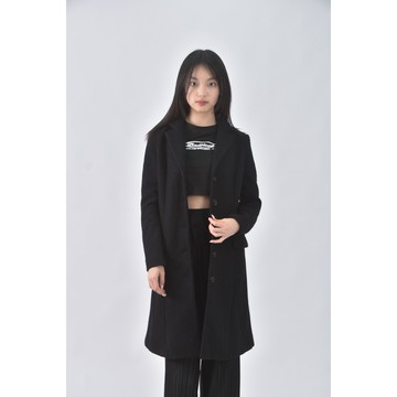 (S) 質感大衣黑色外套二手衣