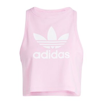 Adidas Trefoil Tank IP0682 女 背心 短版 運動 休閒 經典 三葉草 挖背 棉質 淺粉紅