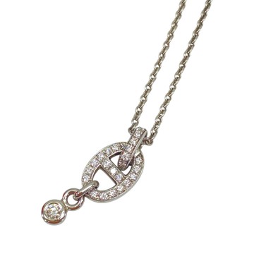 HERMES 愛馬仕 18K白金 鑽石 Chaine d ancre Enchainee 項鏈 【二手名牌BRAND OFF】