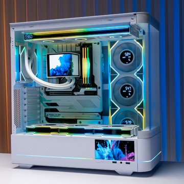 叢林豹AC-02屏顯曲面玻璃5.5寸高清屏幕電競海景房魚缸側透機箱【北歐家居生活】