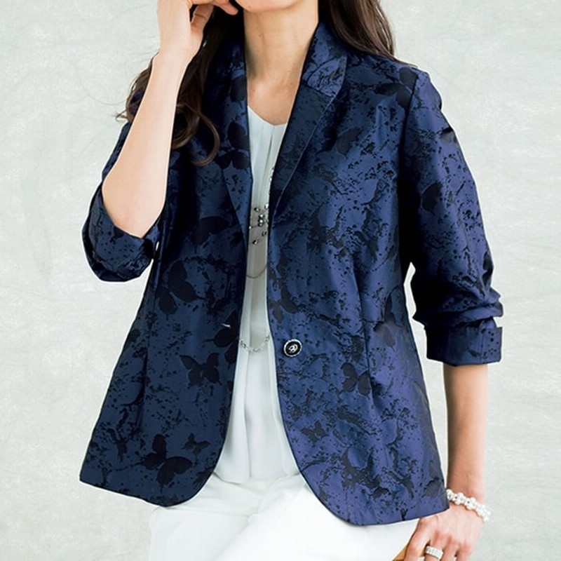 ベルーナ エレガンスジャケット ブルー系 レディース 通販 Lineポイント最大get Lineショッピング