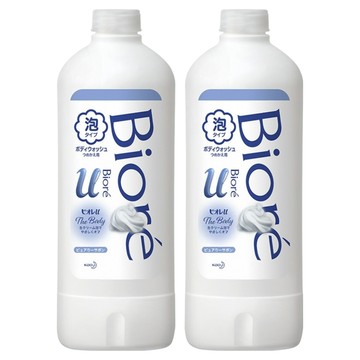 Biore 蜜妮 台灣公司貨 高彈潤沐浴慕絲 清新皂香 補充瓶  450ml  2瓶