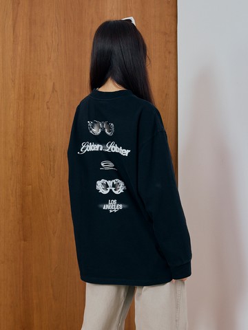 個性眼鏡英文排版大學T