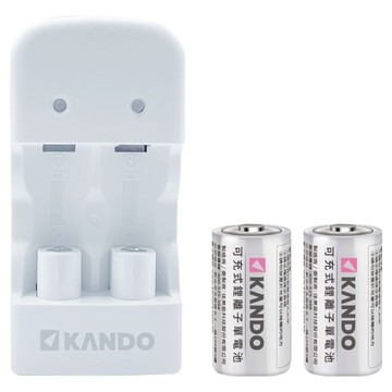 KANDO 感動 智能雙槽充電組 適用CR2/CR123A 內附CR2電池x2 USB線x1  1個