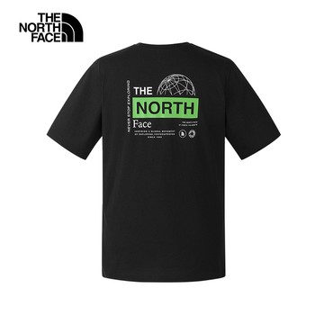 The North Face北面男女款黑色純棉舒適短袖T恤｜8GZ7JK3