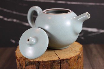 【送禮好物】超大 天青汝窯 手工茶壺 鶯歌陶藝名家葉敏祥手作