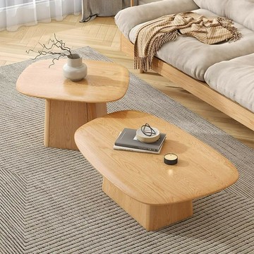 公司貨 免運附發票 日式全實木茶幾圓形簡約現代小戶型侘寂風網紅民宿小邊幾北歐原木 工廠直銷 快速出貨CH8888