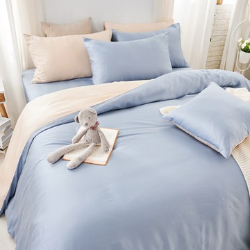 床包被套組(鋪棉兩用被套)-雙人加大/60支/ 萊賽爾天絲四件式 / 蔚藍空鏡 台灣製